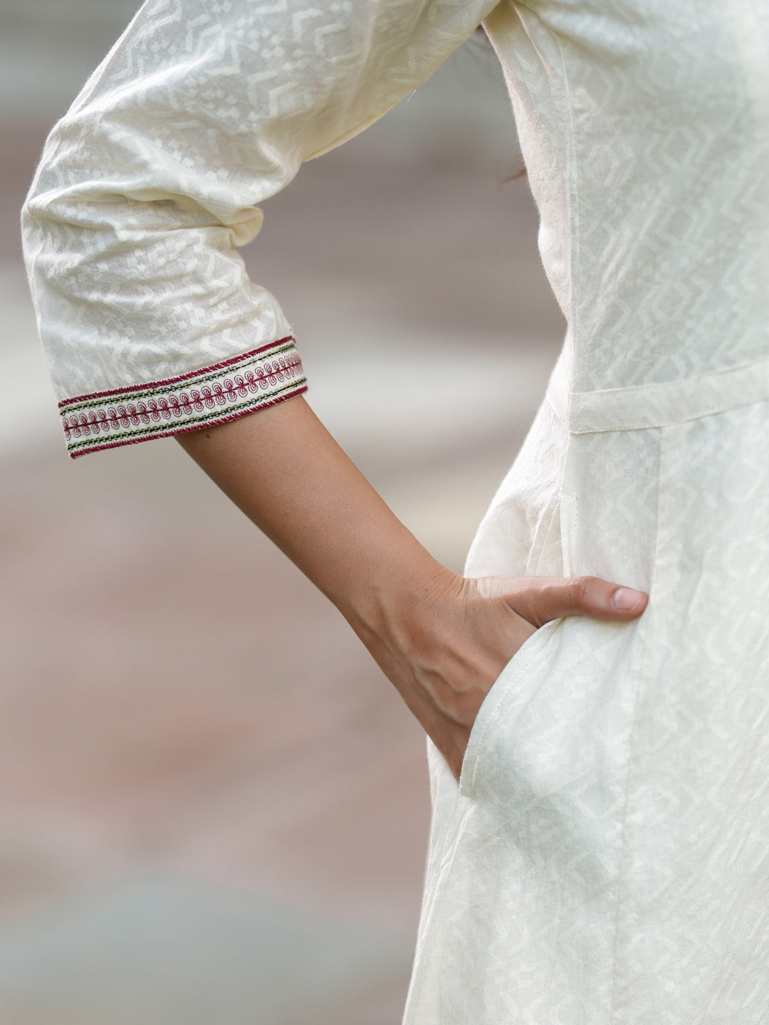 Women Embroidered Regular Sequinned Cotton Kurta with Trousers & Dupatta
