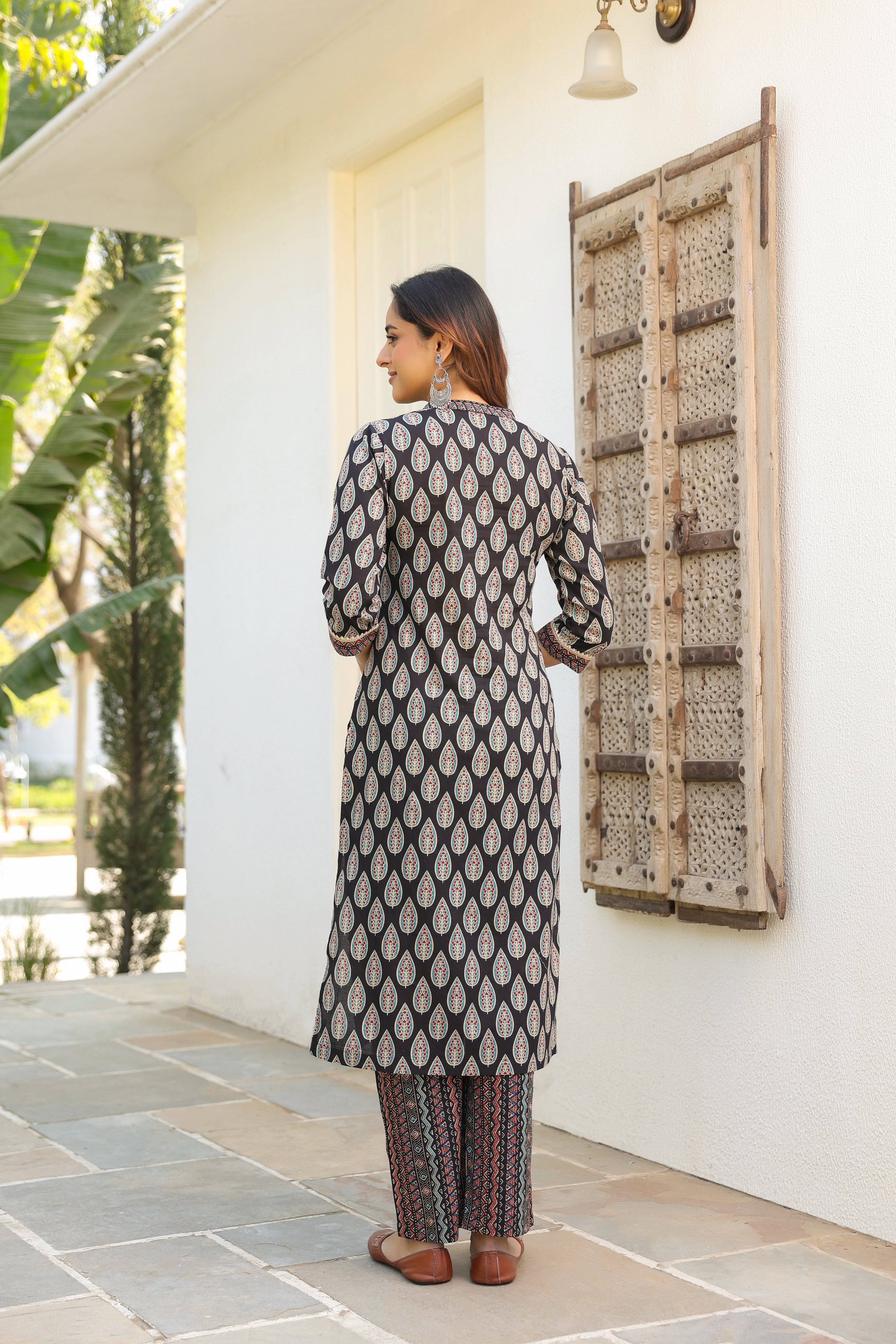 Women Ethnic Motifs Printed Regular Pure Cotton Kurta with Trousers & With Dupatta