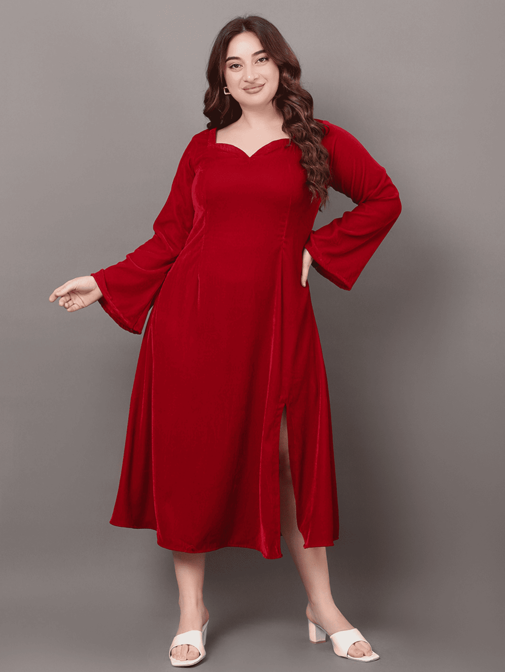 Maroon Velvet Dream Dress