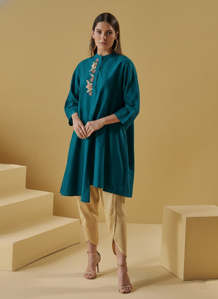 BLUE ALISHA PLACKET TUNIC