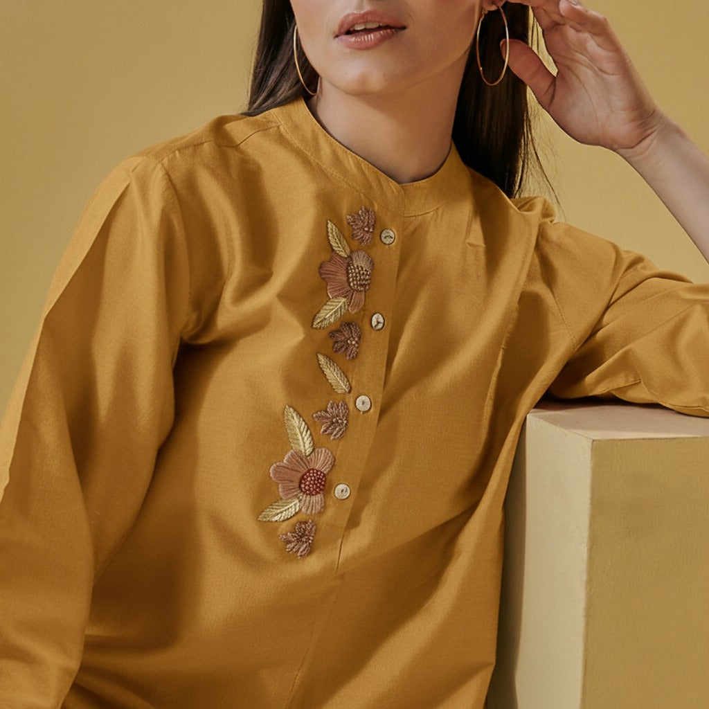 DARK GOLD ALISHA PLACKET TUNIC