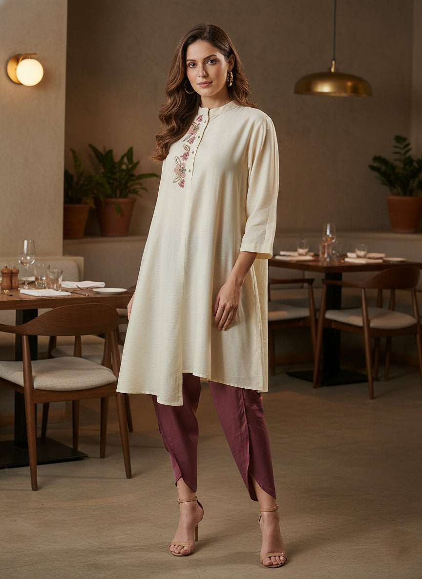 LIGHT GOLD ALISHA PLACKET TUNIC