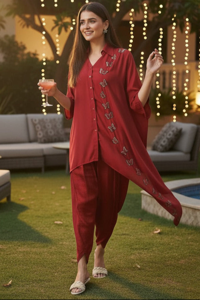 CHERRY RED ACE TUNIC