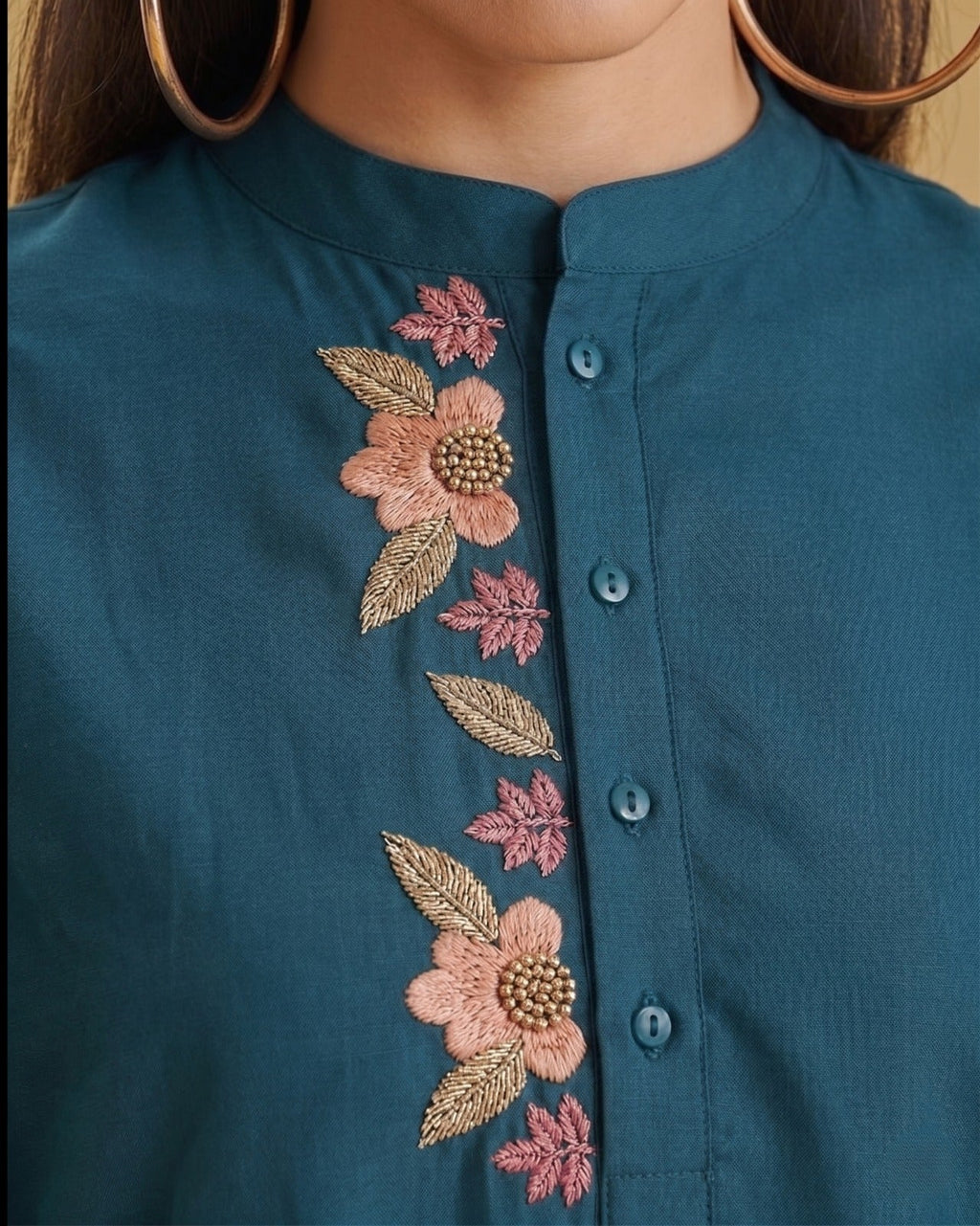 BLUE ALISHA PLACKET TUNIC