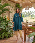 BLUE ALISHA PLACKET TUNIC