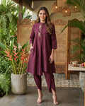 PURPLE ALISHA PLACKET TUNIC