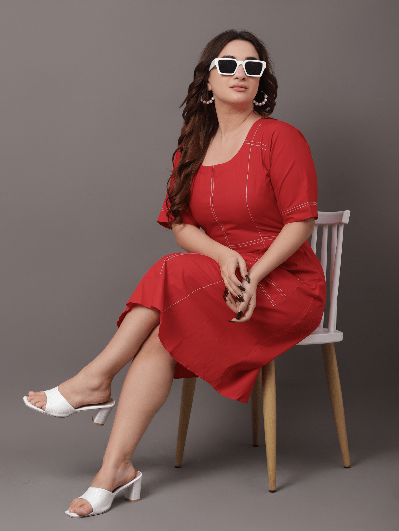 Red Seamline Dress