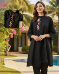 BLACK ALISHA PLACKET TUNIC