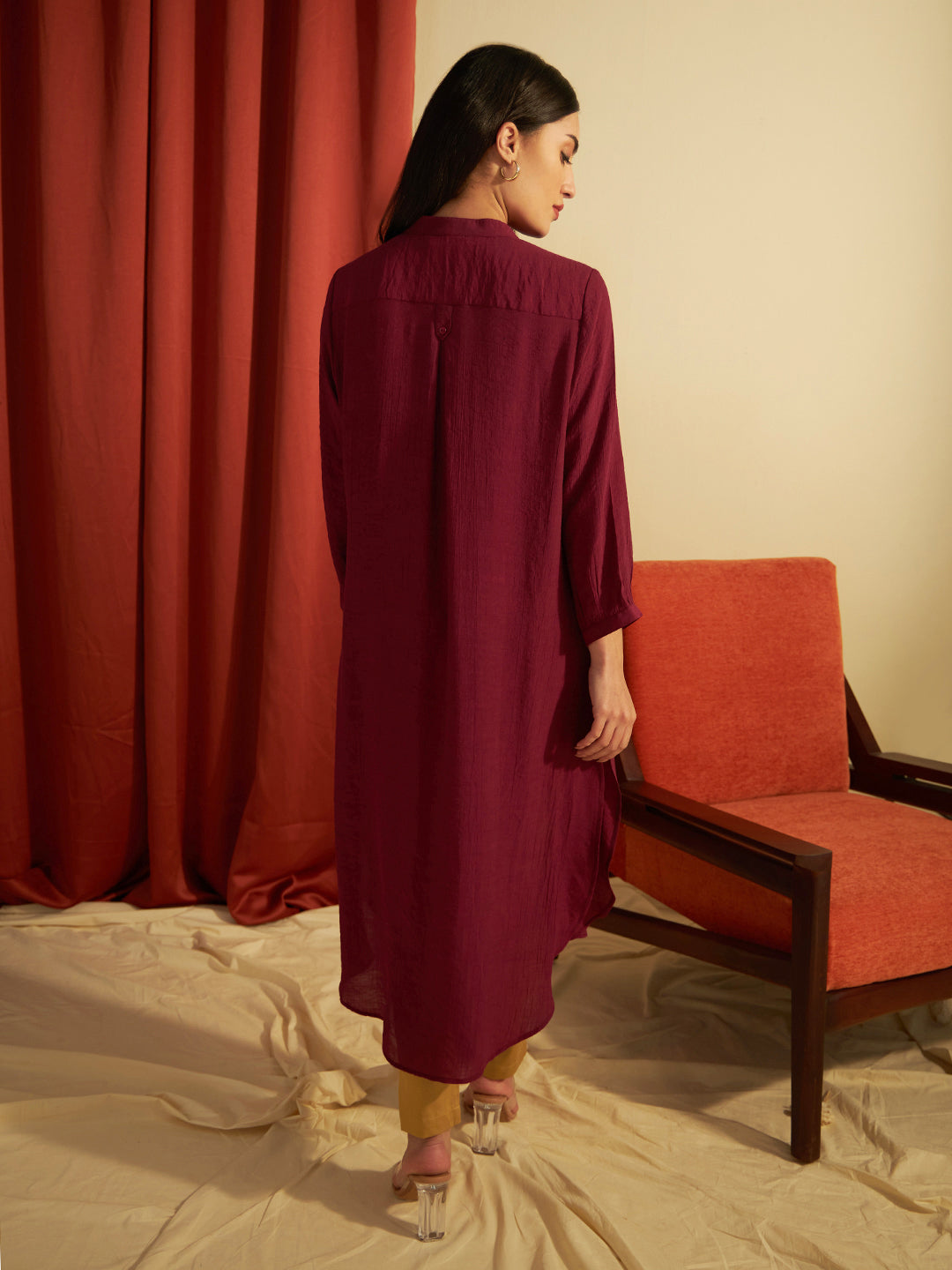 WINE MAPLE GATHERED TUNIC