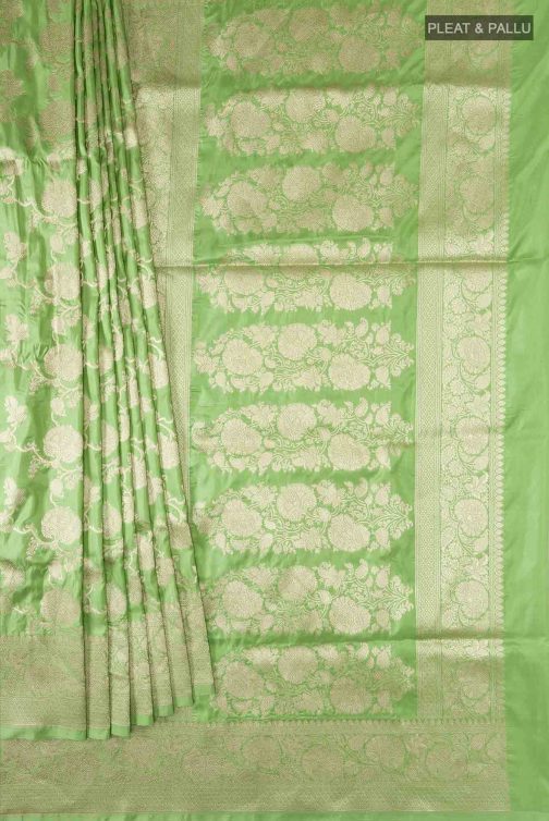 Green Banarasi Silk Saree - Image 2