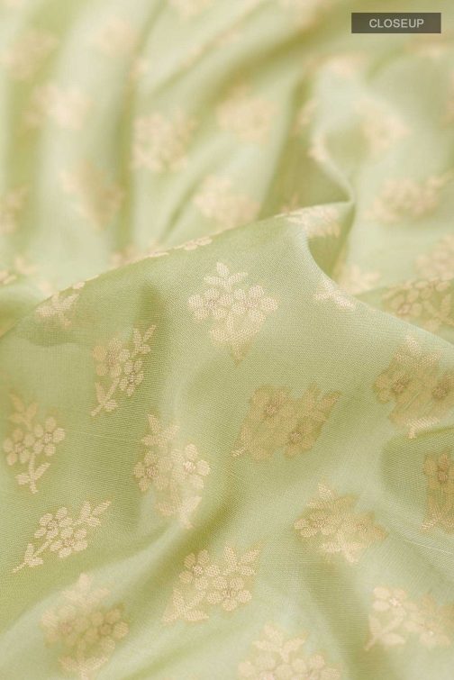 Green Banarasi Silk Saree - Image 2