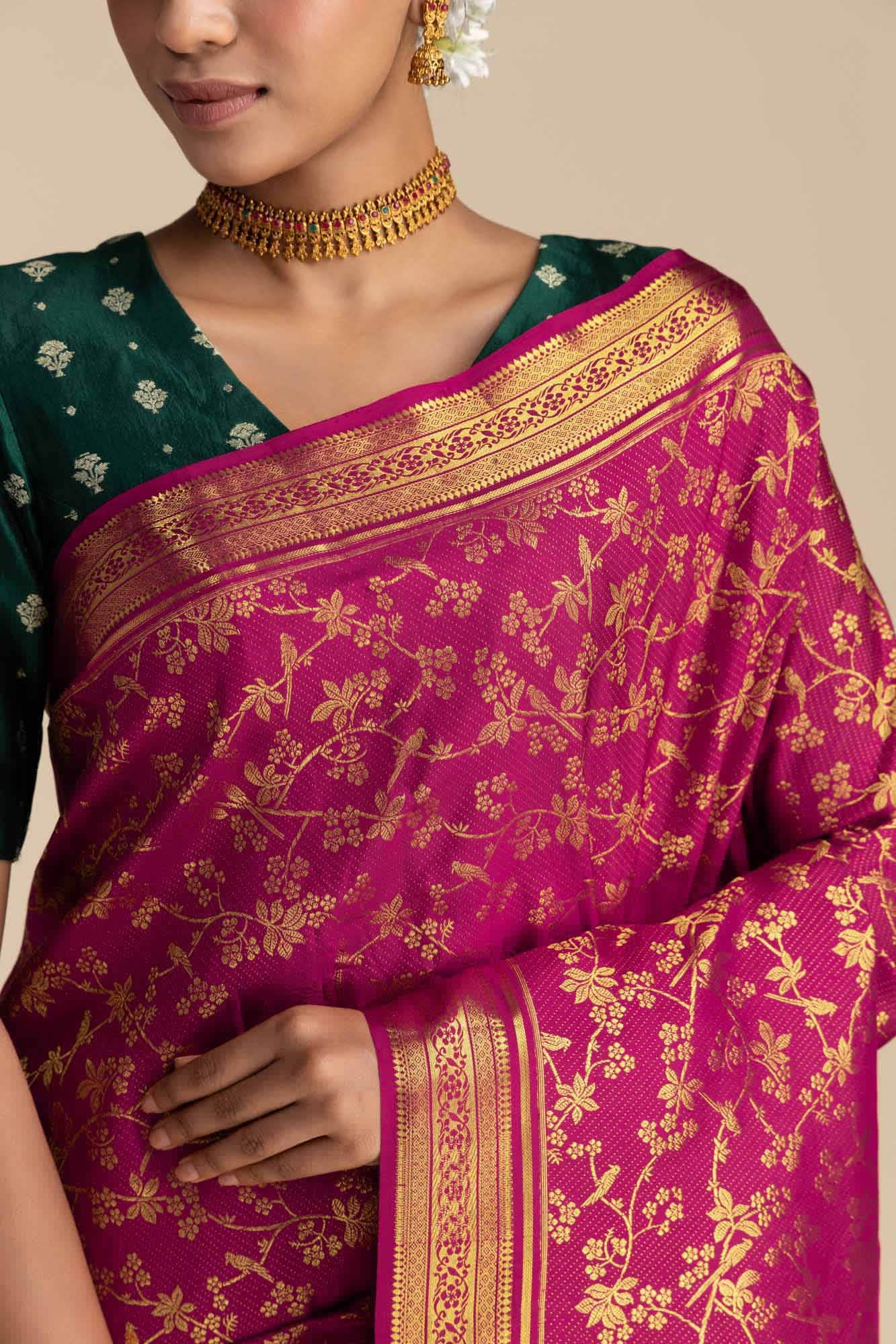 Vasanthika-Ruby Red Kanchipuram Silk Saree - Image 2