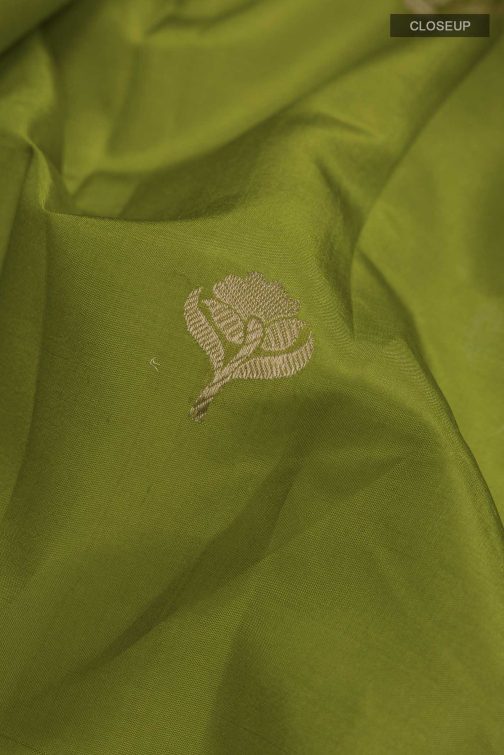 Green Banarasi Katan Silk Saree - Image 2