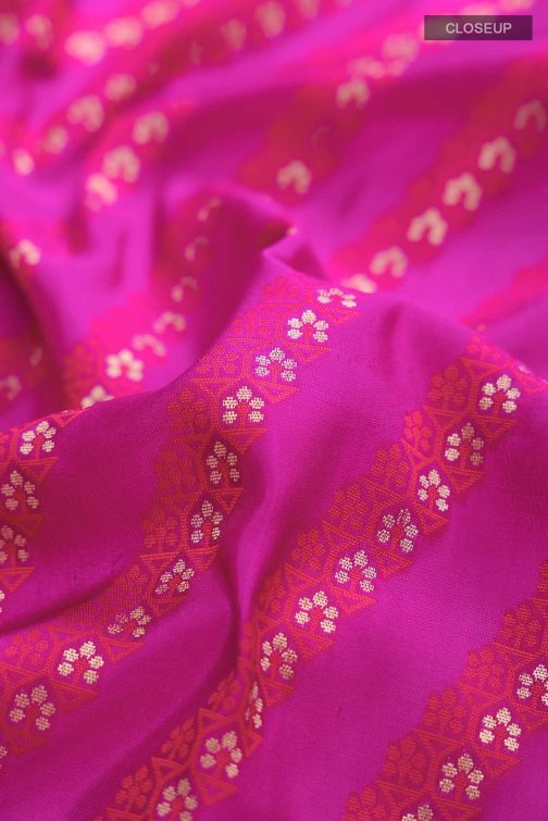 Magenta Banarasi Silk Saree - Image 2