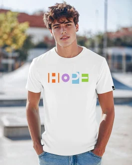 Men’s White Pop Hope Typography T-shirt