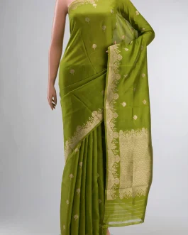 Green Banarasi Katan Silk Saree