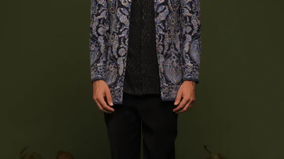 Shaurya Multi Jodhpuri set with short embroidered shirt and pant
