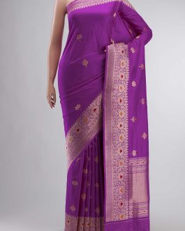 Magenta Banarasi Katan Silk Saree