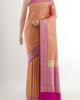 Peach Banarasi Silk Saree