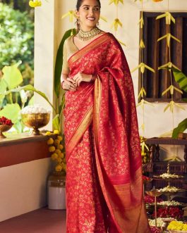 Vasanthika-Ruby Red Kanchipuram Silk Saree