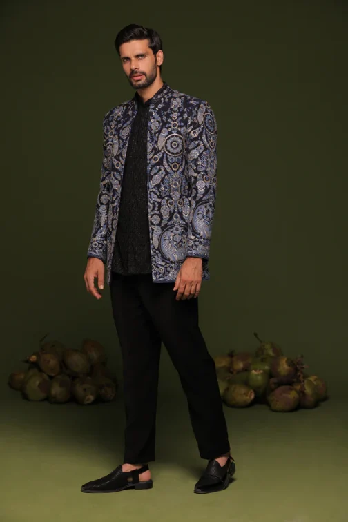Shaurya Multi Jodhpuri set with short embroidered shirt and pant - Image 2